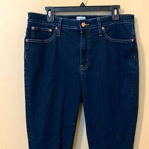 J Crew 10” High Rise Toothpick Jeans Dark Wash Size 32